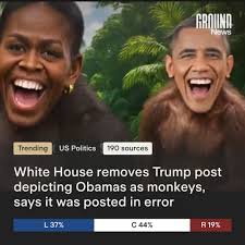 Trump posts former President Obama and Michelle Obama as monkeys in racist video